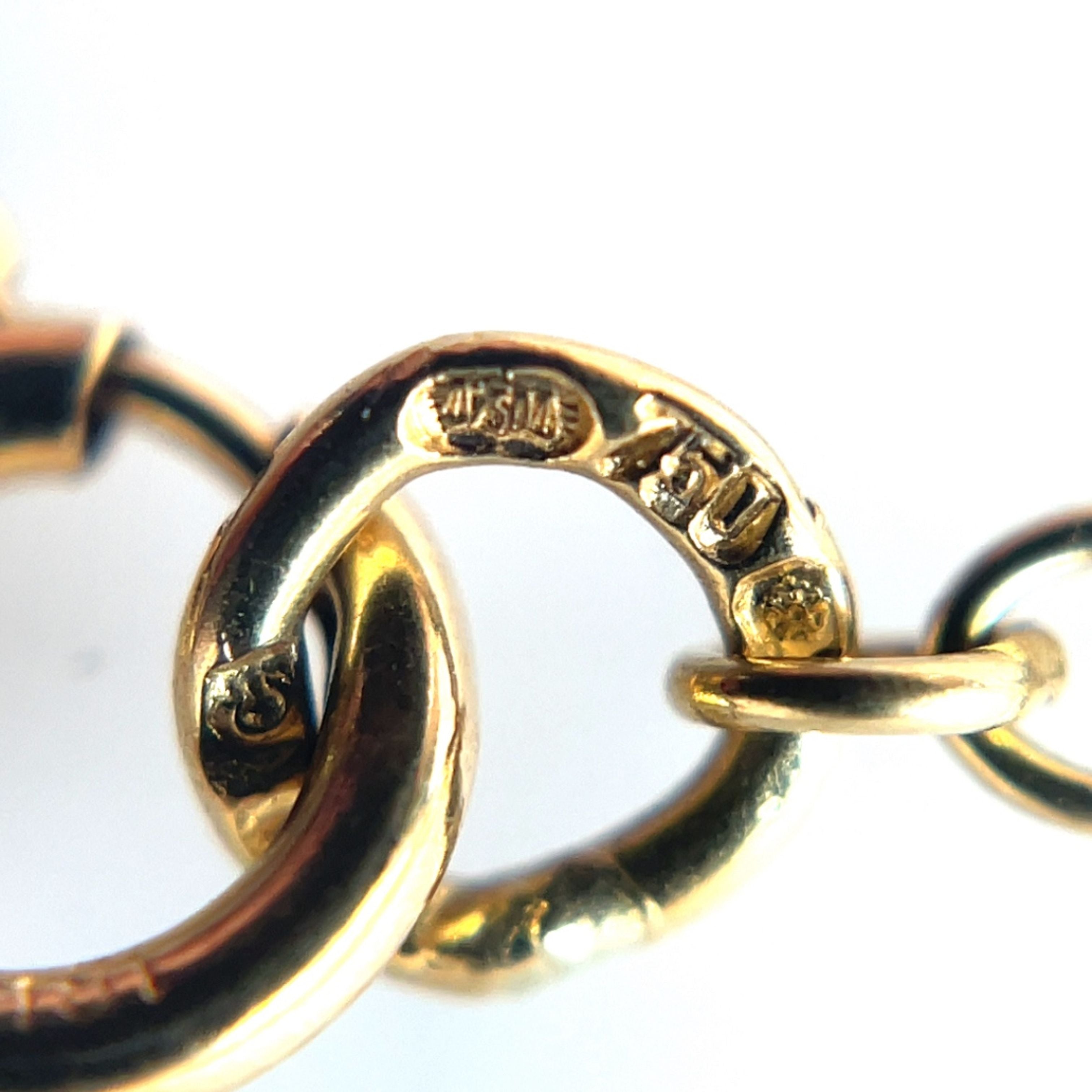 18ct Three-Tone Trillion Diamond Necklace (16")