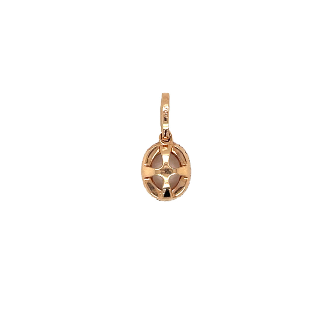 18ct Rose Gold Morganite & Diamond Cluster Pendant