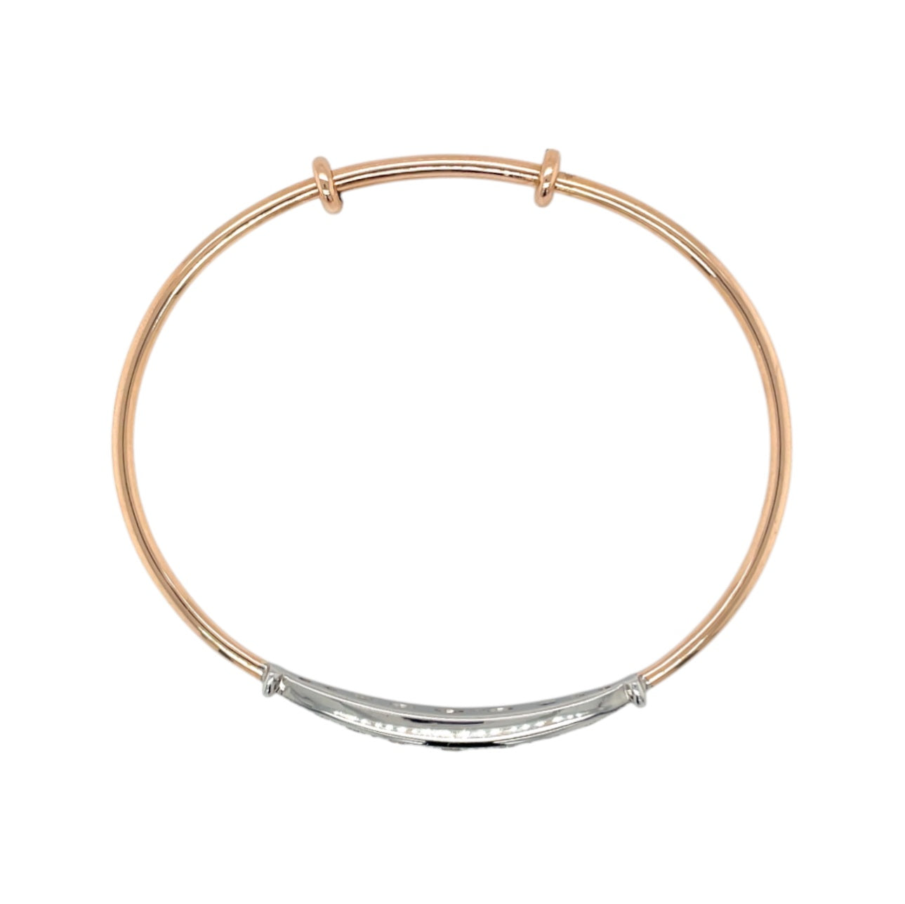 18ct White & Rose Gold Expanding Diamond Bangle