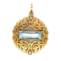 14ct Yellow Gold Lattice Aquamarine Pendant