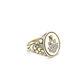 10ct Yellow Gold Engraved Signet Ring (L1/2)