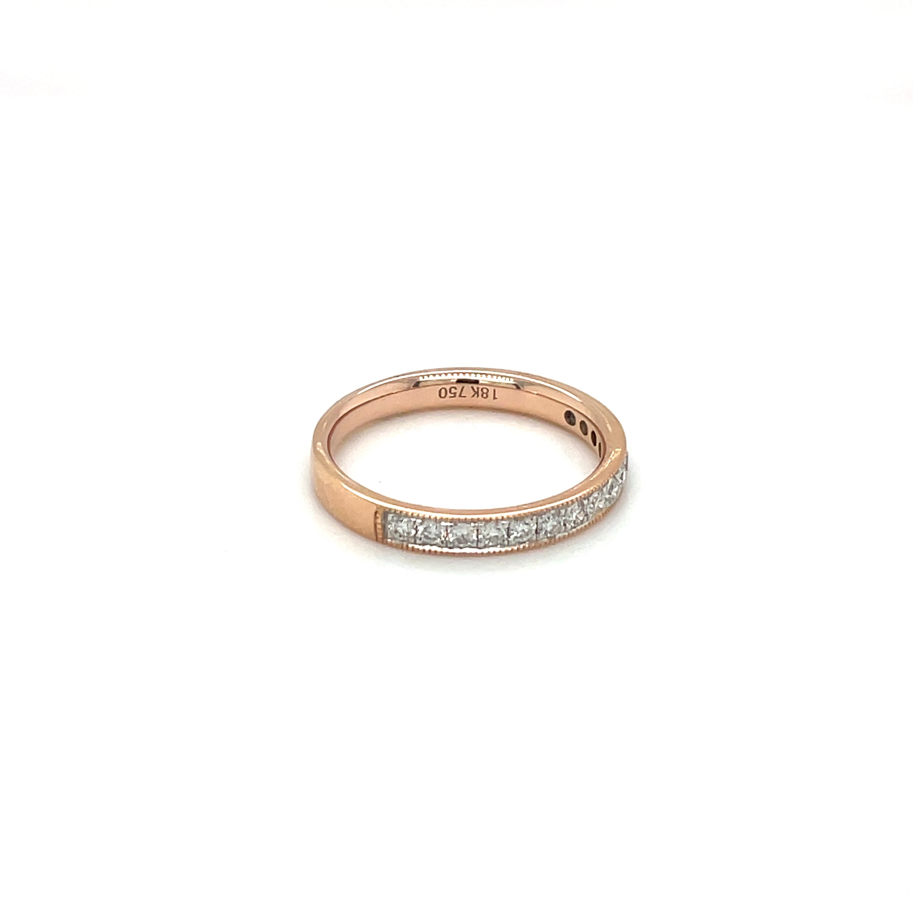 18ct Rose Gold Half-Set Diamond Eternity Ring (L)