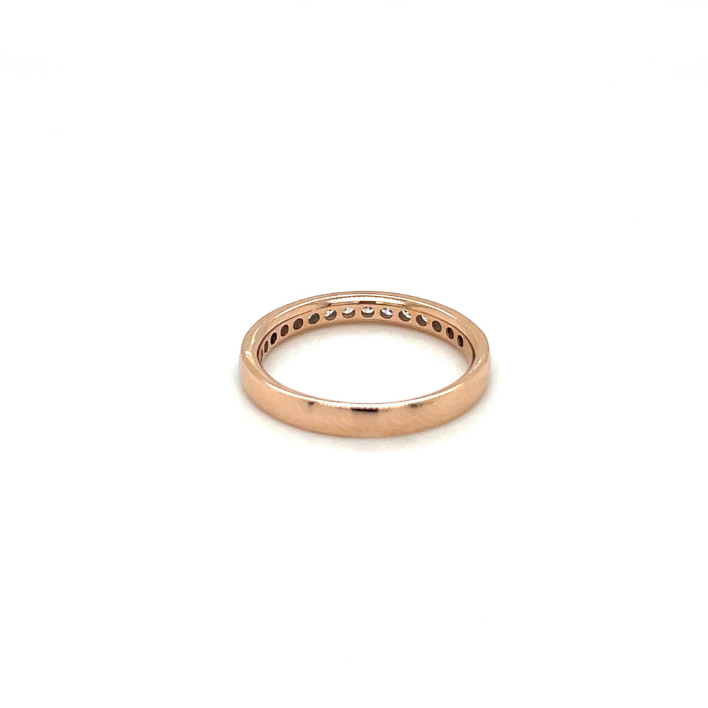 18ct Rose Gold Half-Set Diamond Eternity Ring (L)
