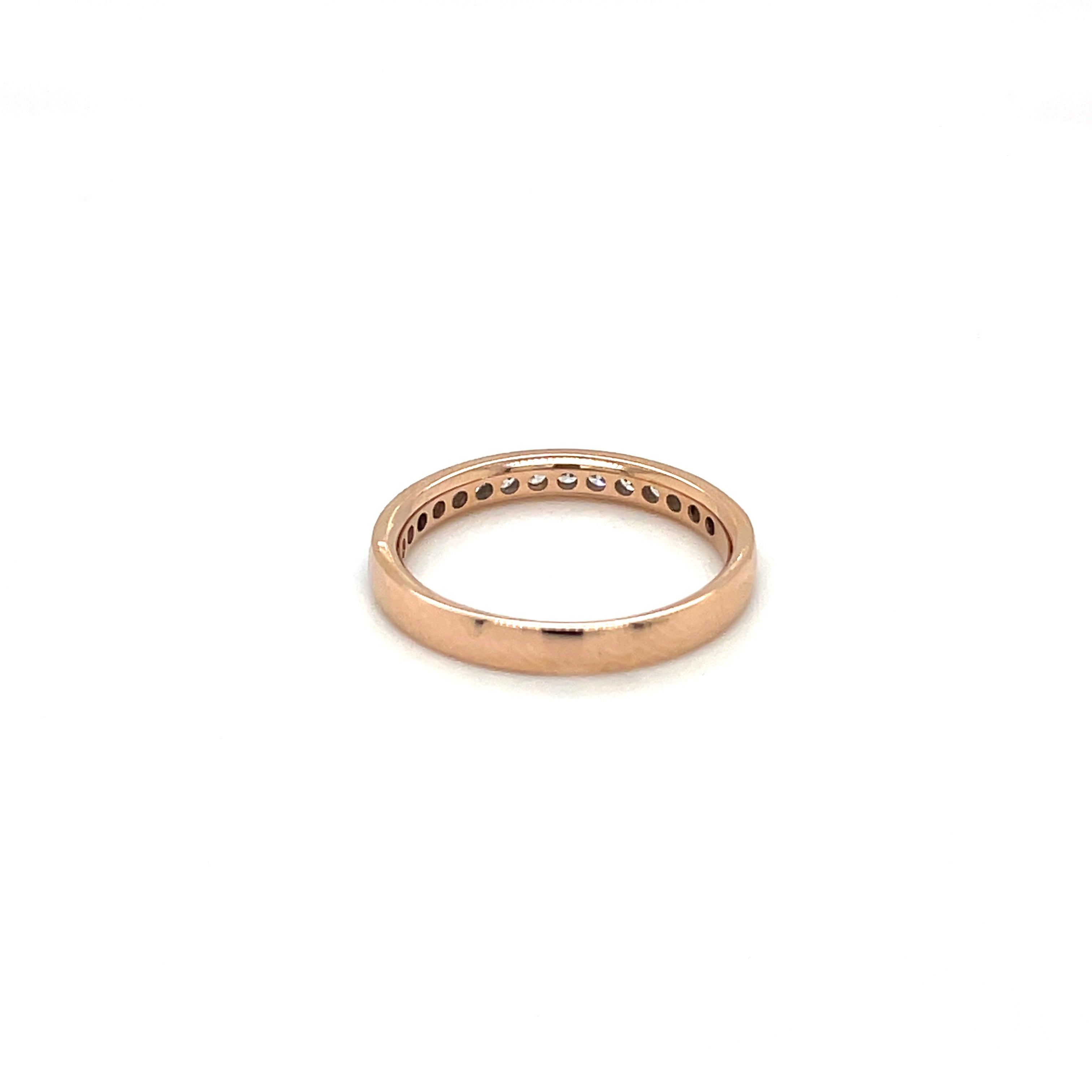 18ct Rose Gold Half-Set Diamond Eternity Ring (L)