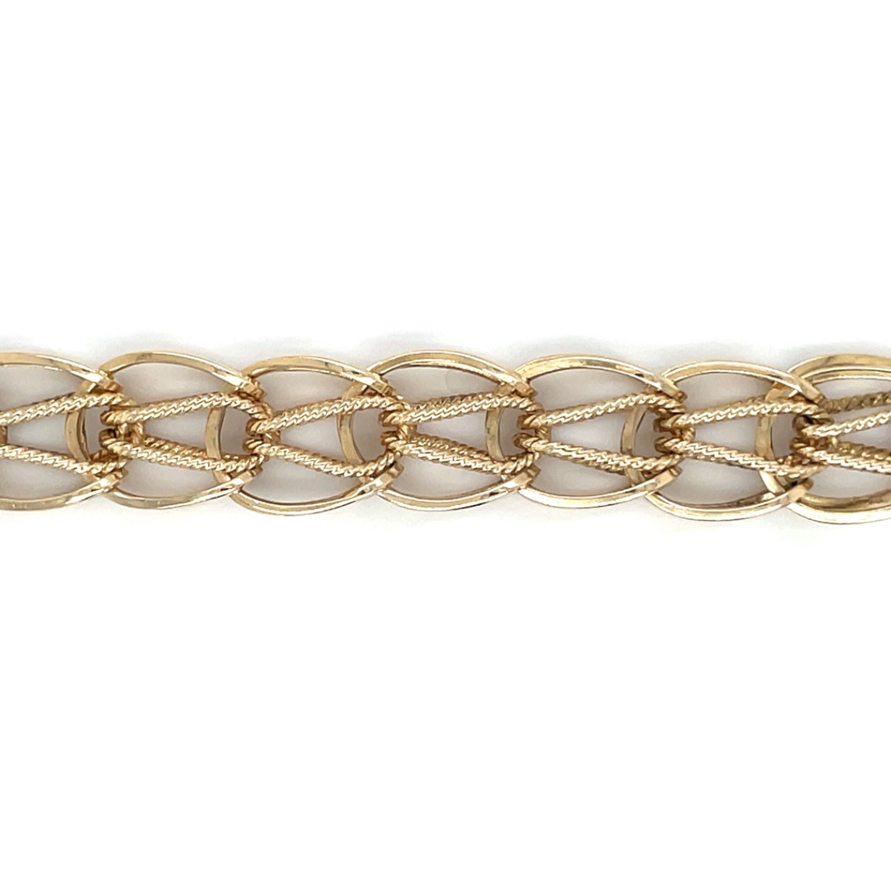 14ct Gold Woven Link Bracelet (7")