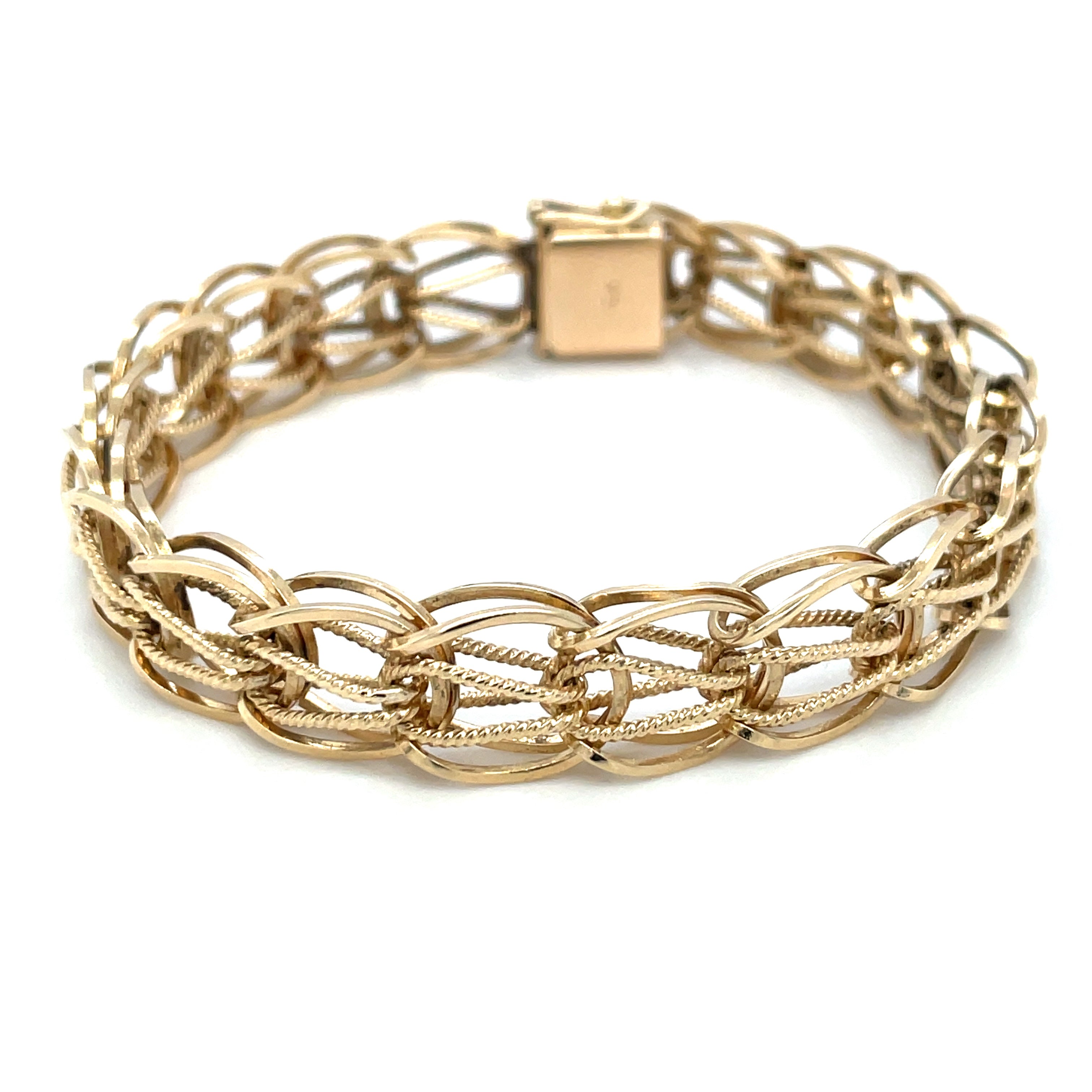 14ct Gold Woven Link Bracelet (7")