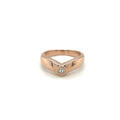18ct Rose Gold Diamond Wishbone Stack Ring (L1/2)