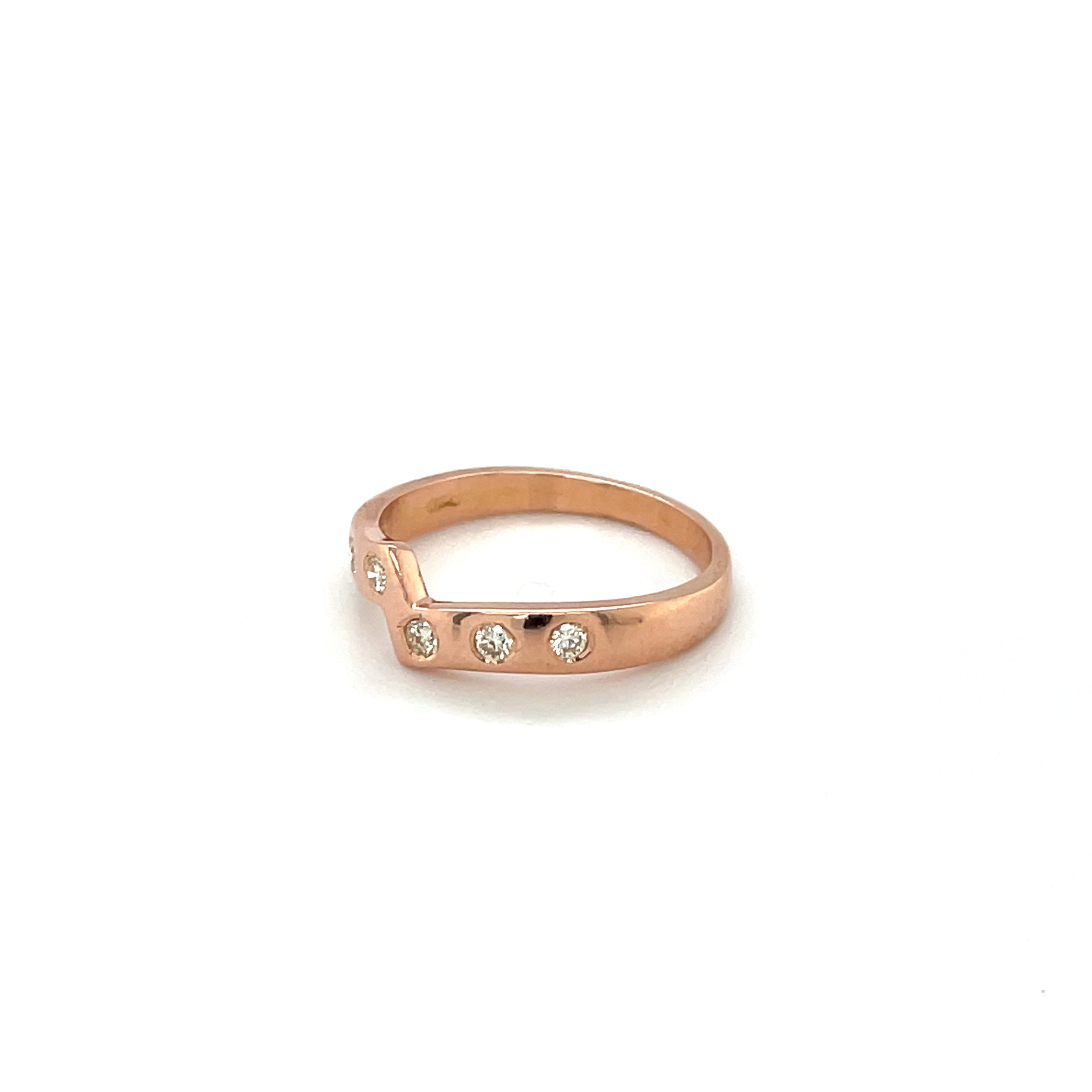 18ct Rose Gold Diamond Stacking Ring (M)