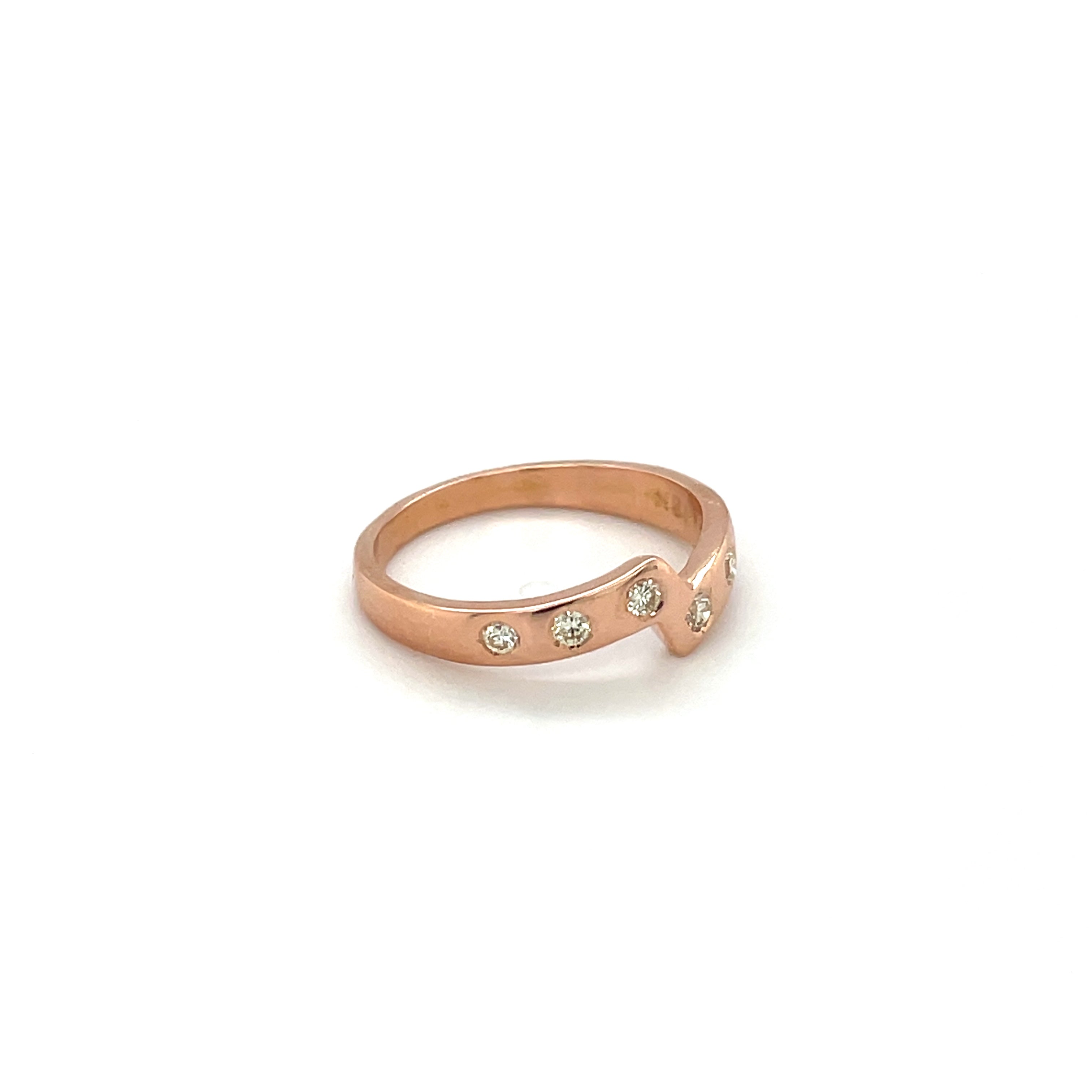 18ct Rose Gold Diamond Stacking Ring (M)
