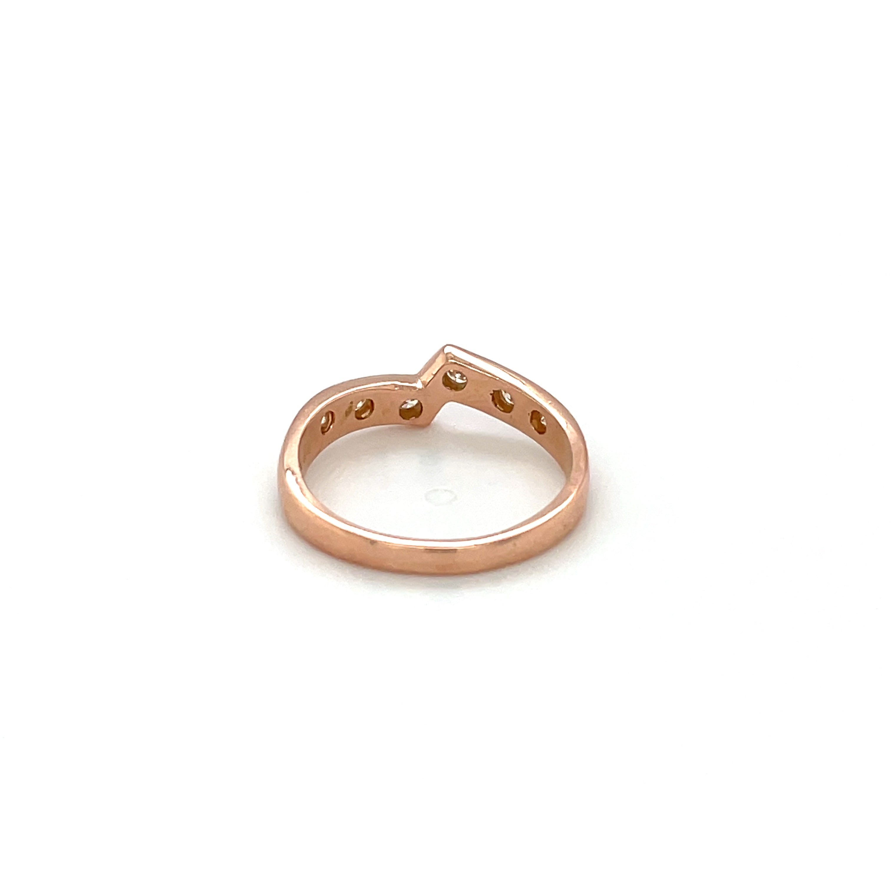 18ct Rose Gold Diamond Stacking Ring (M)