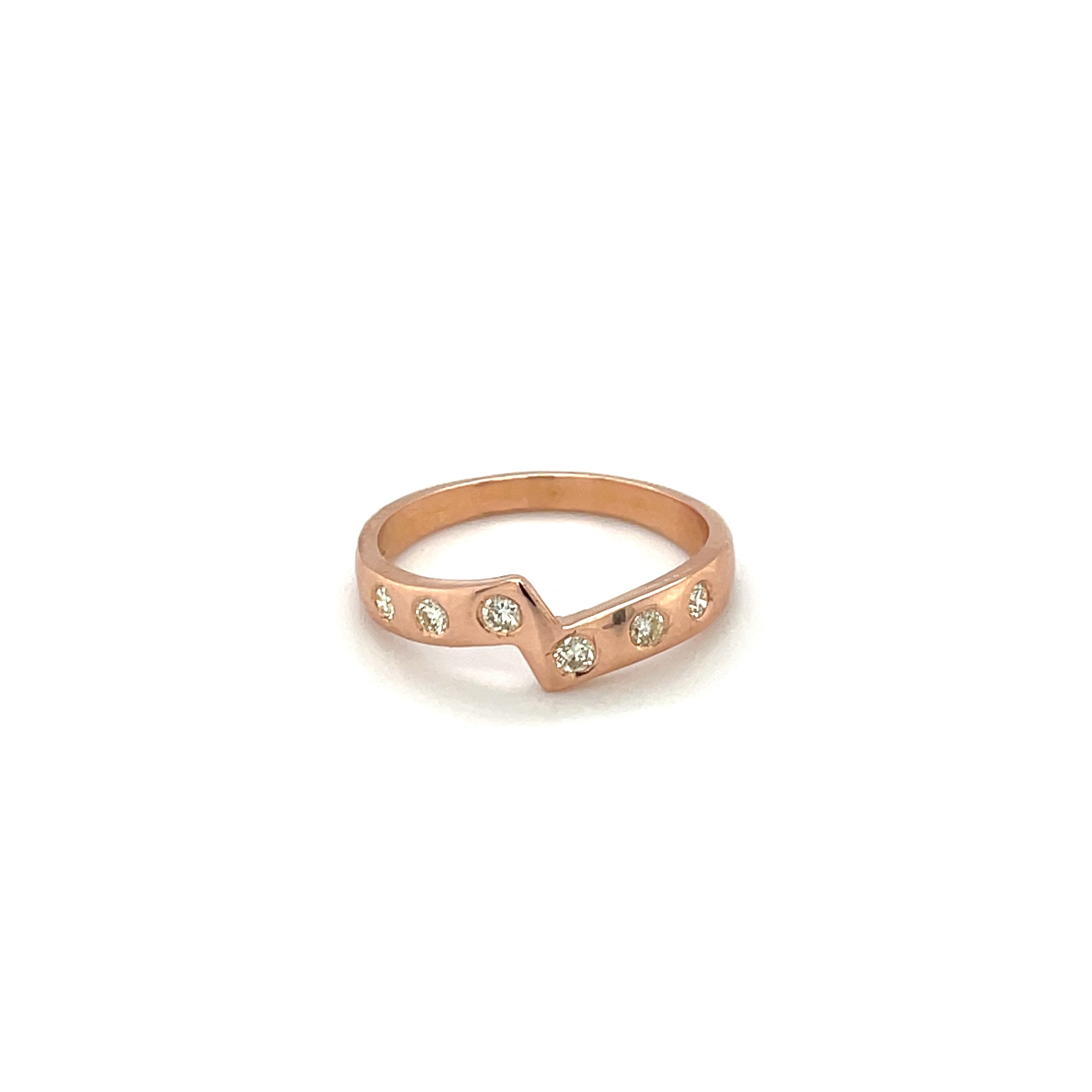 18ct Rose Gold Diamond Stacking Ring (M)