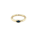 14ct Yellow Gold Oval Sapphire Solitaire Ring (M1/2)