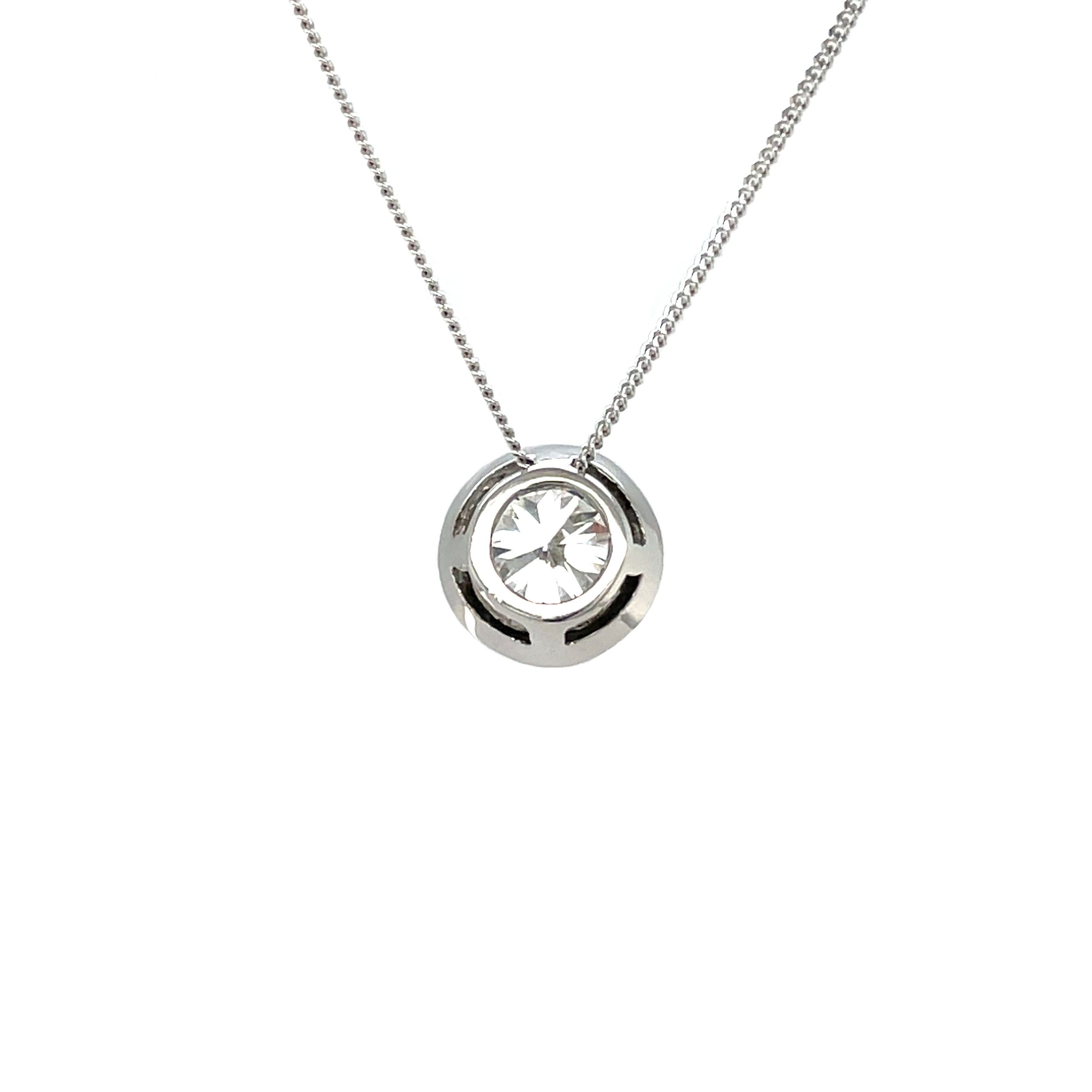 14ct White Gold Diamond Pendant & Chain (14")