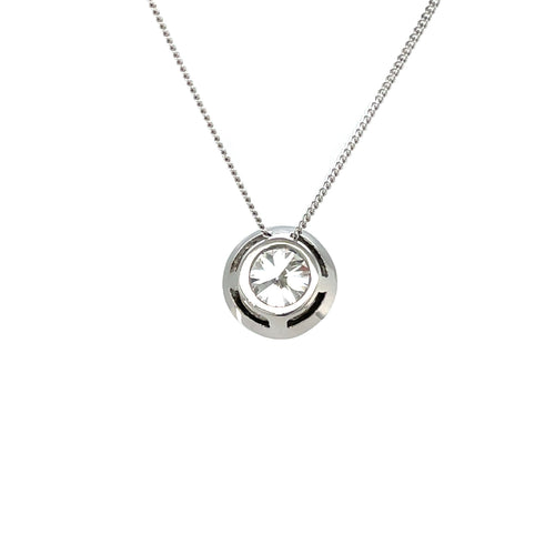 14ct White Gold Diamond Pendant & Chain (14")