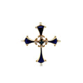 14ct Yellow Gold Cross Pendant with Pearls, Diamonds & a Sapphire