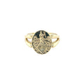 14ct Yellow Gold Split Shank Coat of Arms Signet Ring (R)
