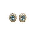 15ct Yellow Gold Topaz & Diamond Cluster Stud Earrings