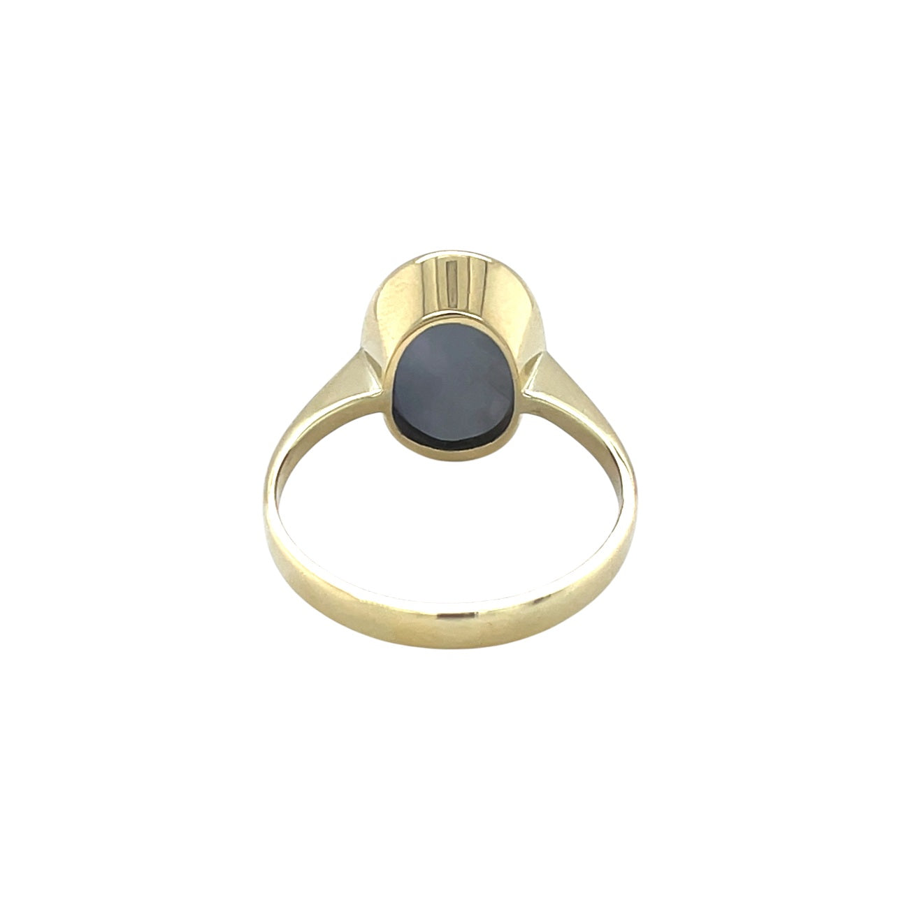 14ct Yellow Gold Sapphire Asterist Stone Ring (S)