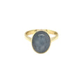 14ct Yellow Gold Sapphire Asterist Stone Ring (S)