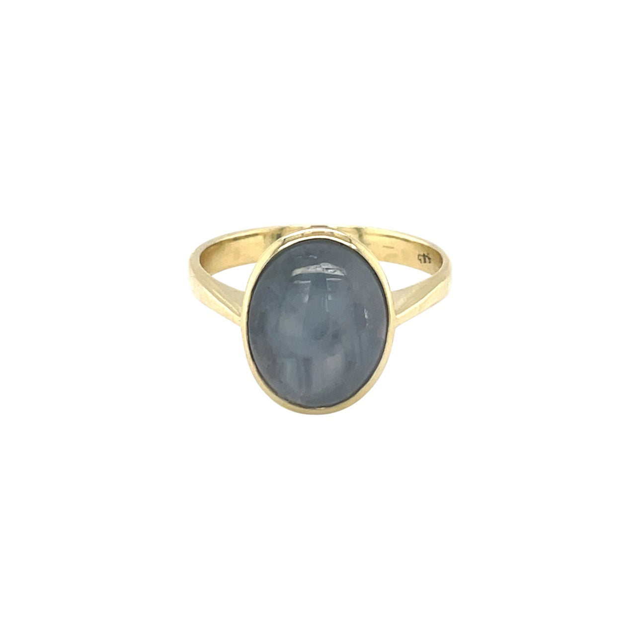 14ct Yellow Gold Sapphire Asterist Stone Ring (S)