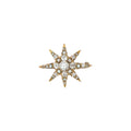 14ct Yellow Gold Diamond & Pearl Star Brooch