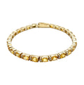 14ct Yellow Gold Yellow Sapphire & Diamond Line Bracelet