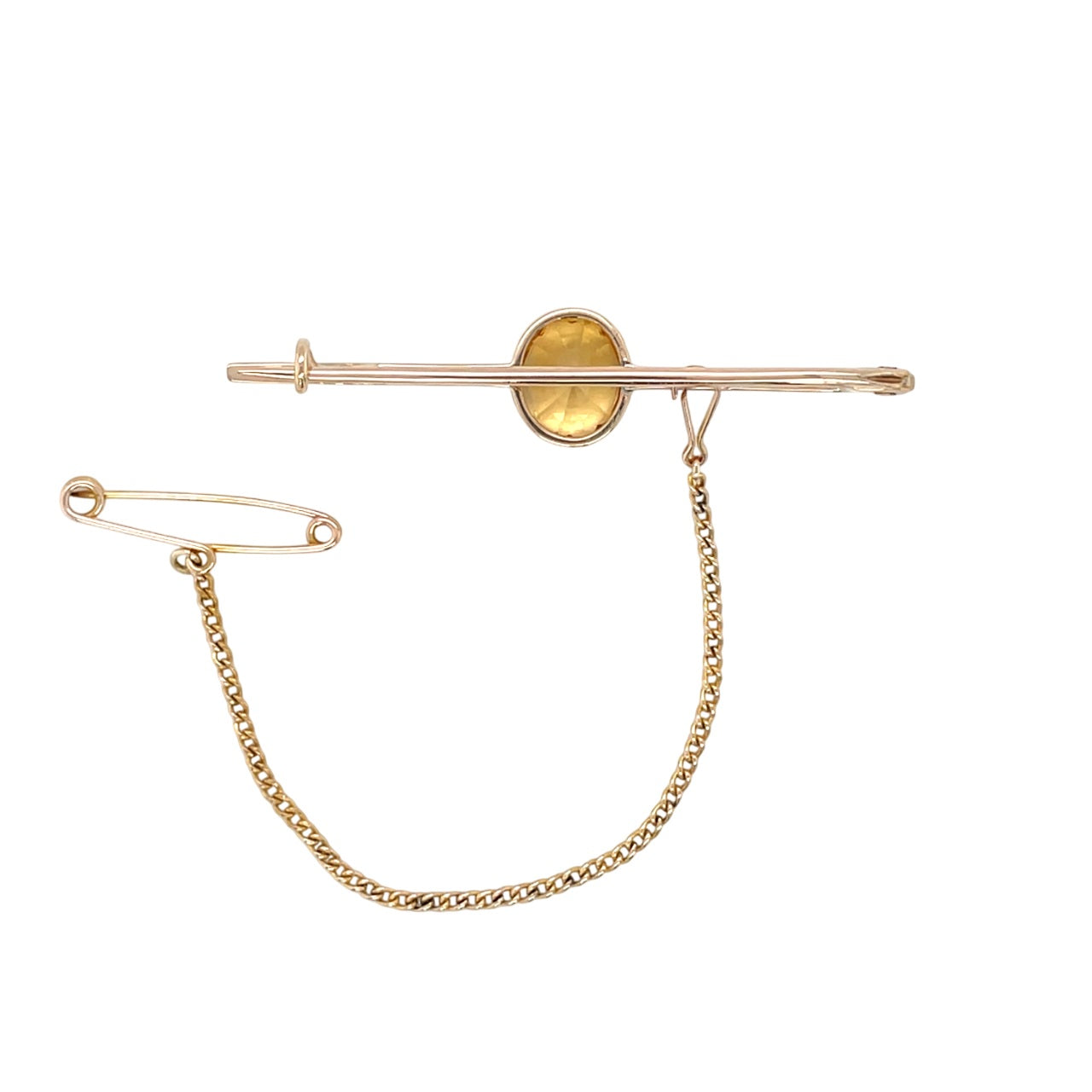 15ct Yellow Gold Topaz Brooch