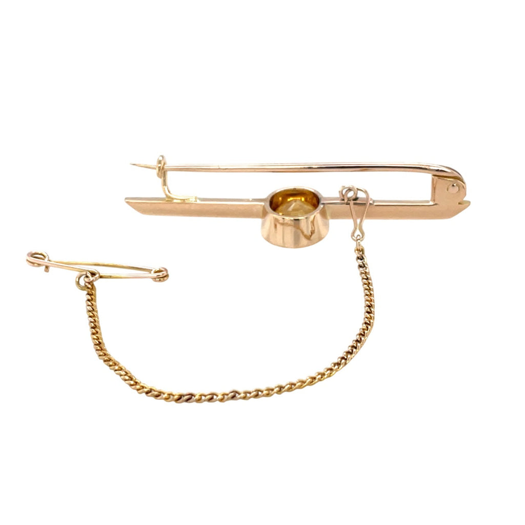 15ct Yellow Gold Topaz Brooch