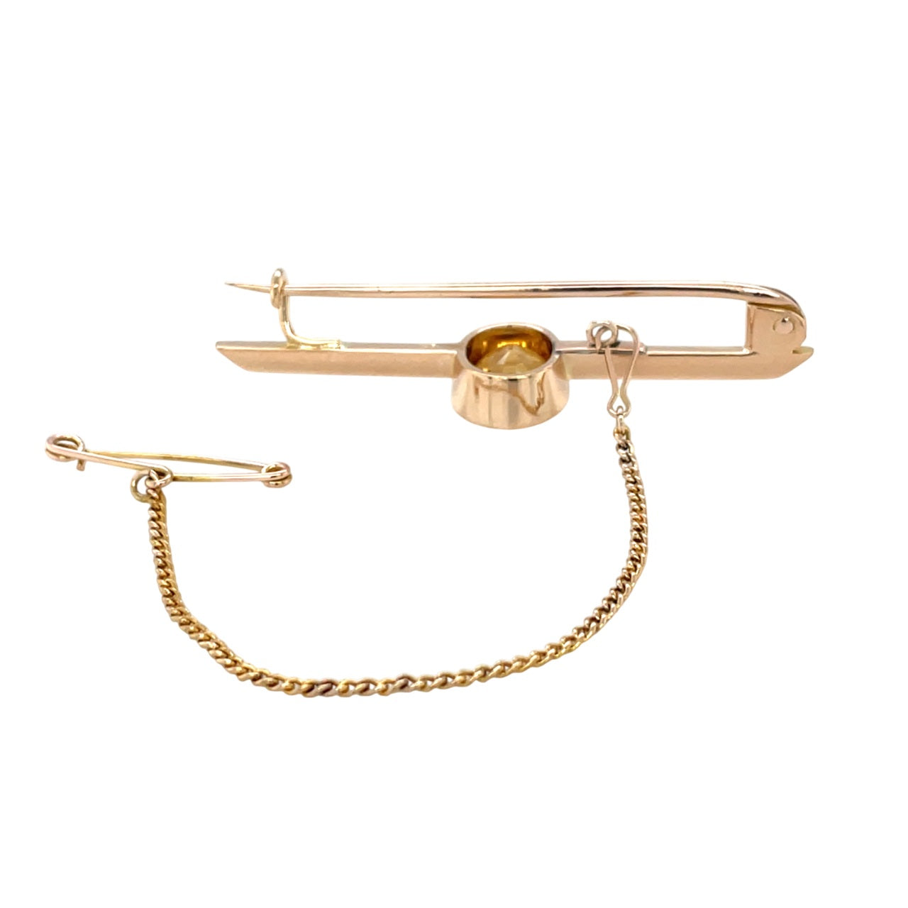 15ct Yellow Gold Topaz Brooch