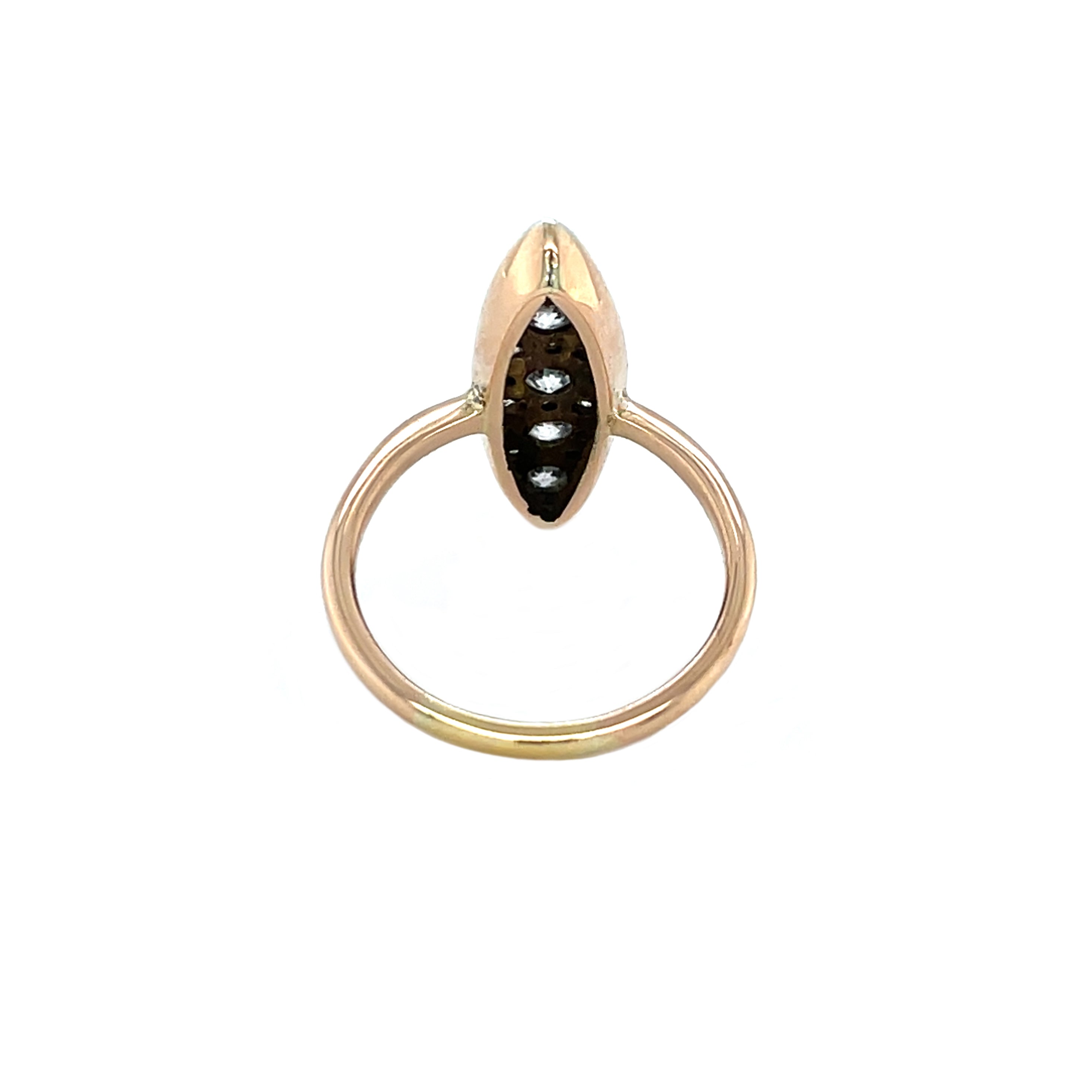 18ct Rose Gold Navette Diamond Ring (N1/2)