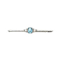 14ct White Gold Aquamarine & Diamond Brooch
