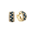 14ct Yellow Gold Sapphire & Diamond Huggie Hoop Earrings