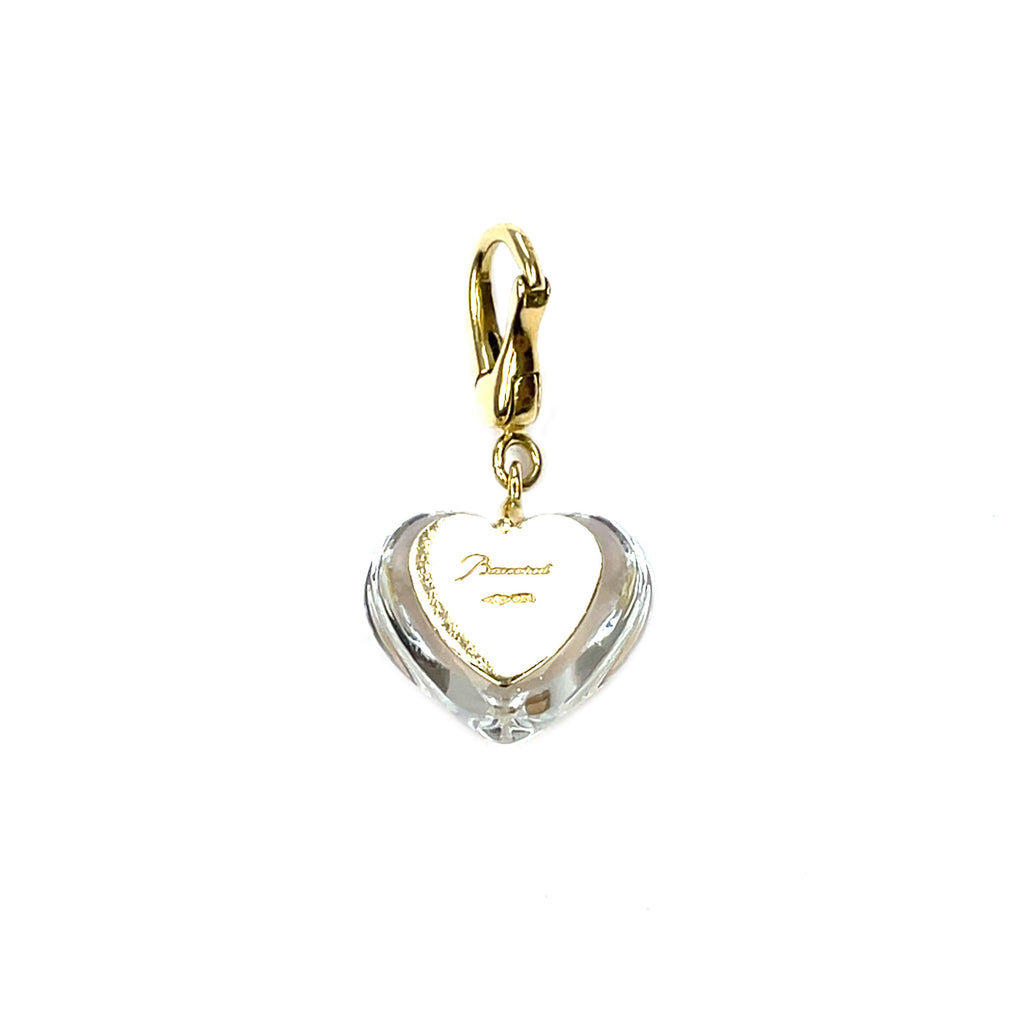 18ct Gold & Rock Baccarat Crystal Heart Pendant