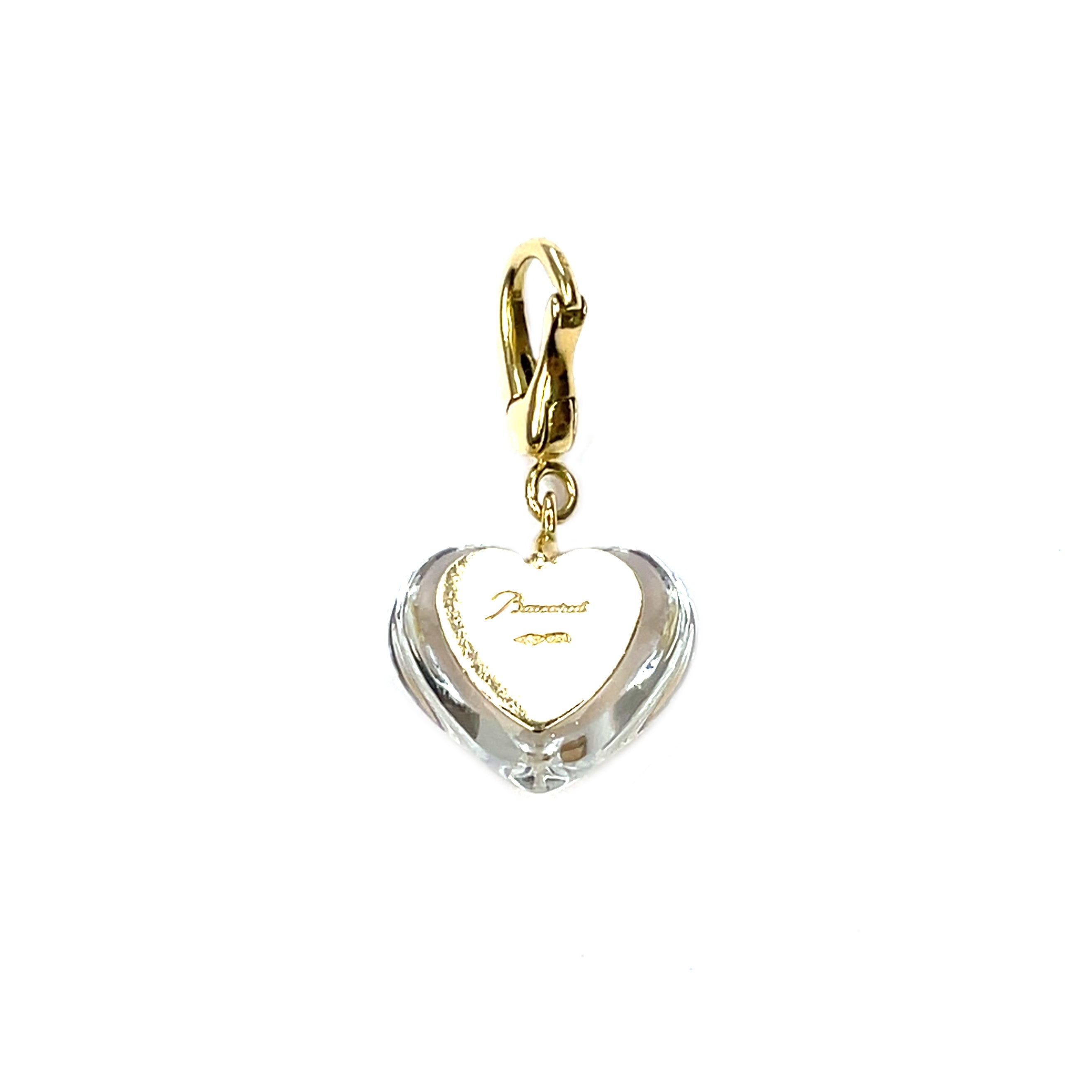 18ct Gold & Rock Baccarat Crystal Heart Pendant