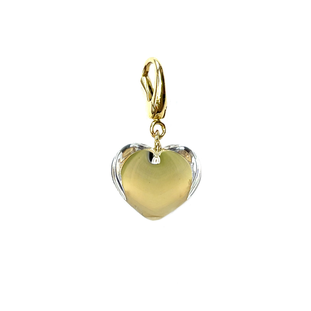 18ct Gold & Rock Baccarat Crystal Heart Pendant