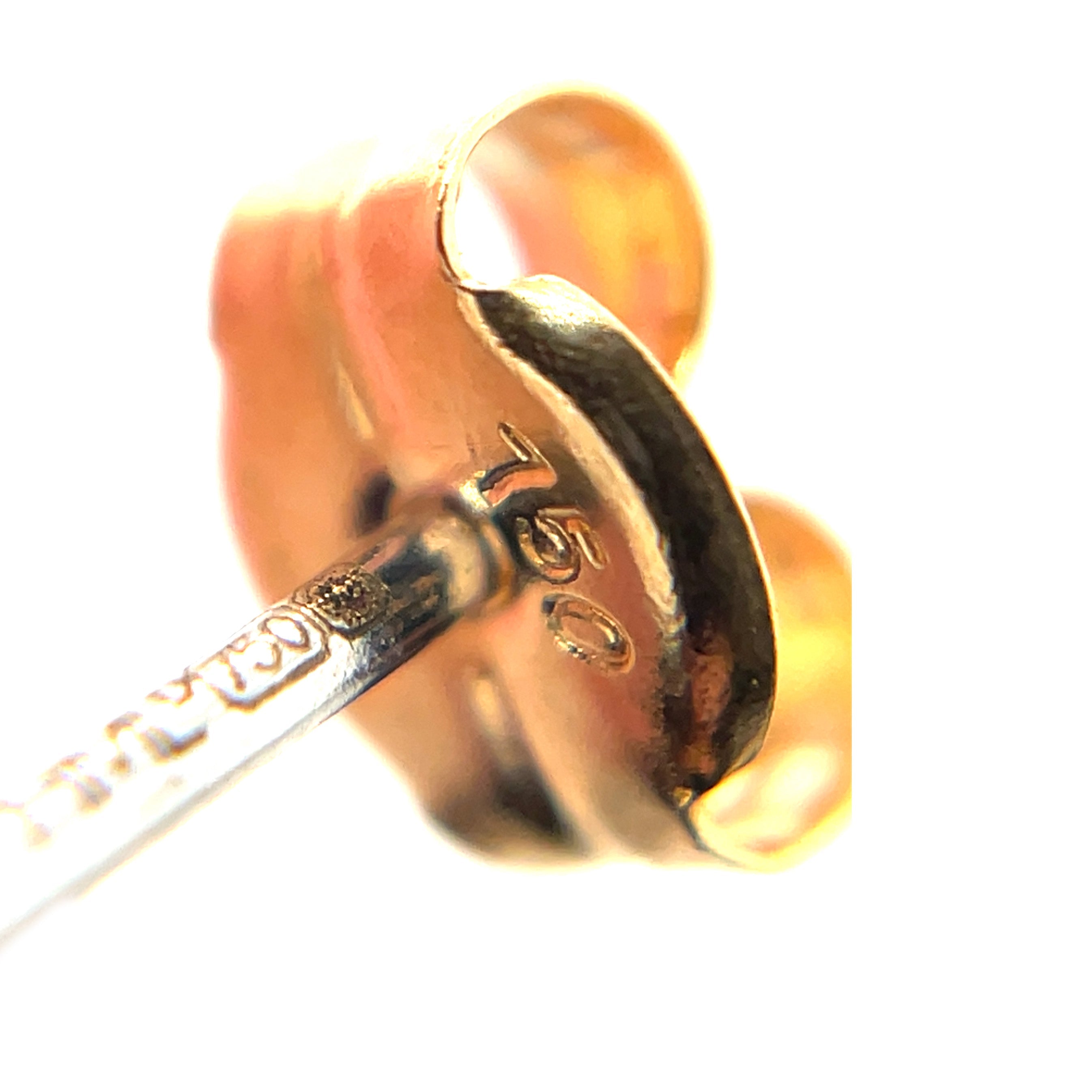 18ct Two-Tone Gold Engine-Turned Disc Stud Earrings