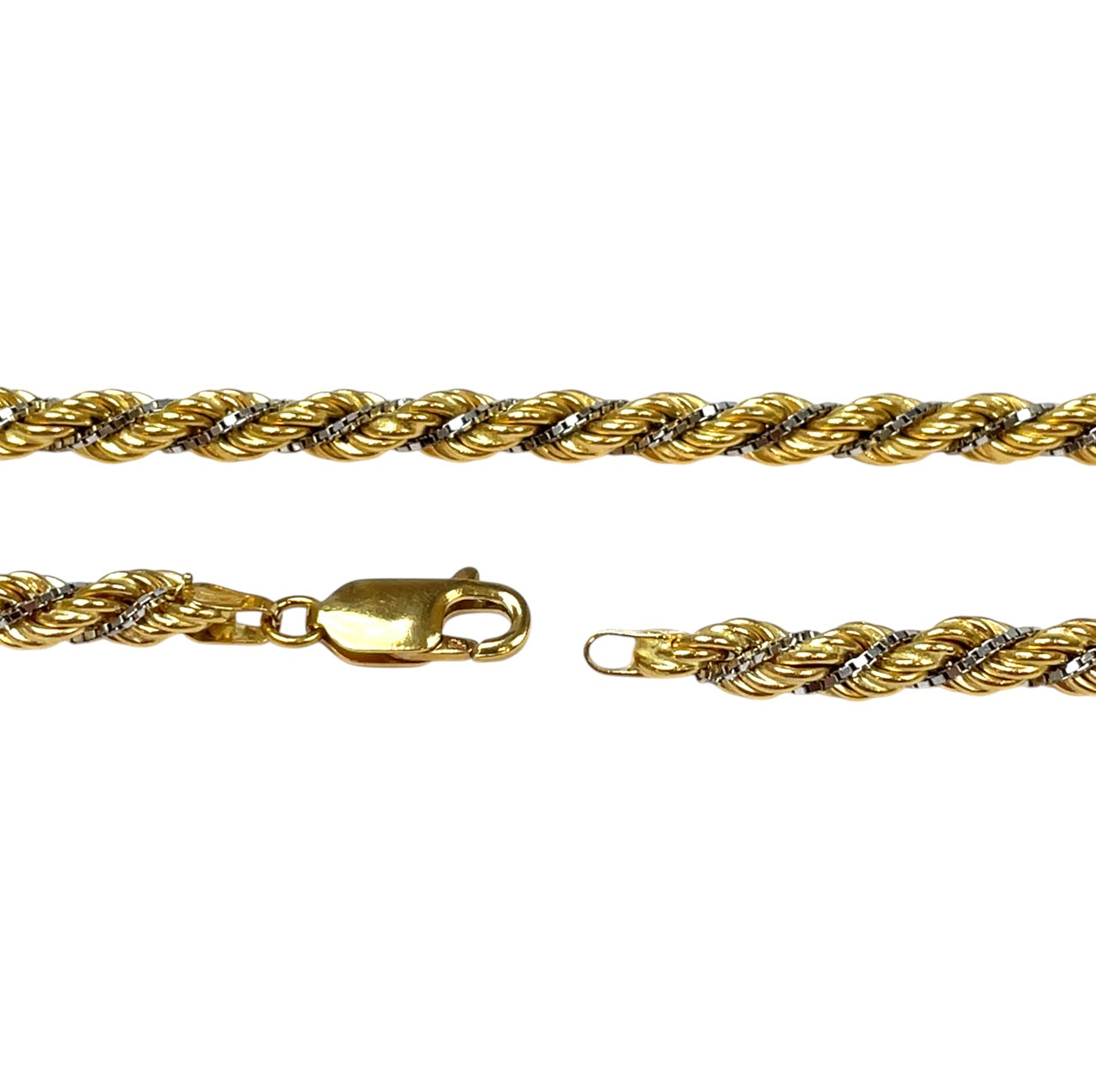 18ct Two Colour Gold Rope Necklace (26")