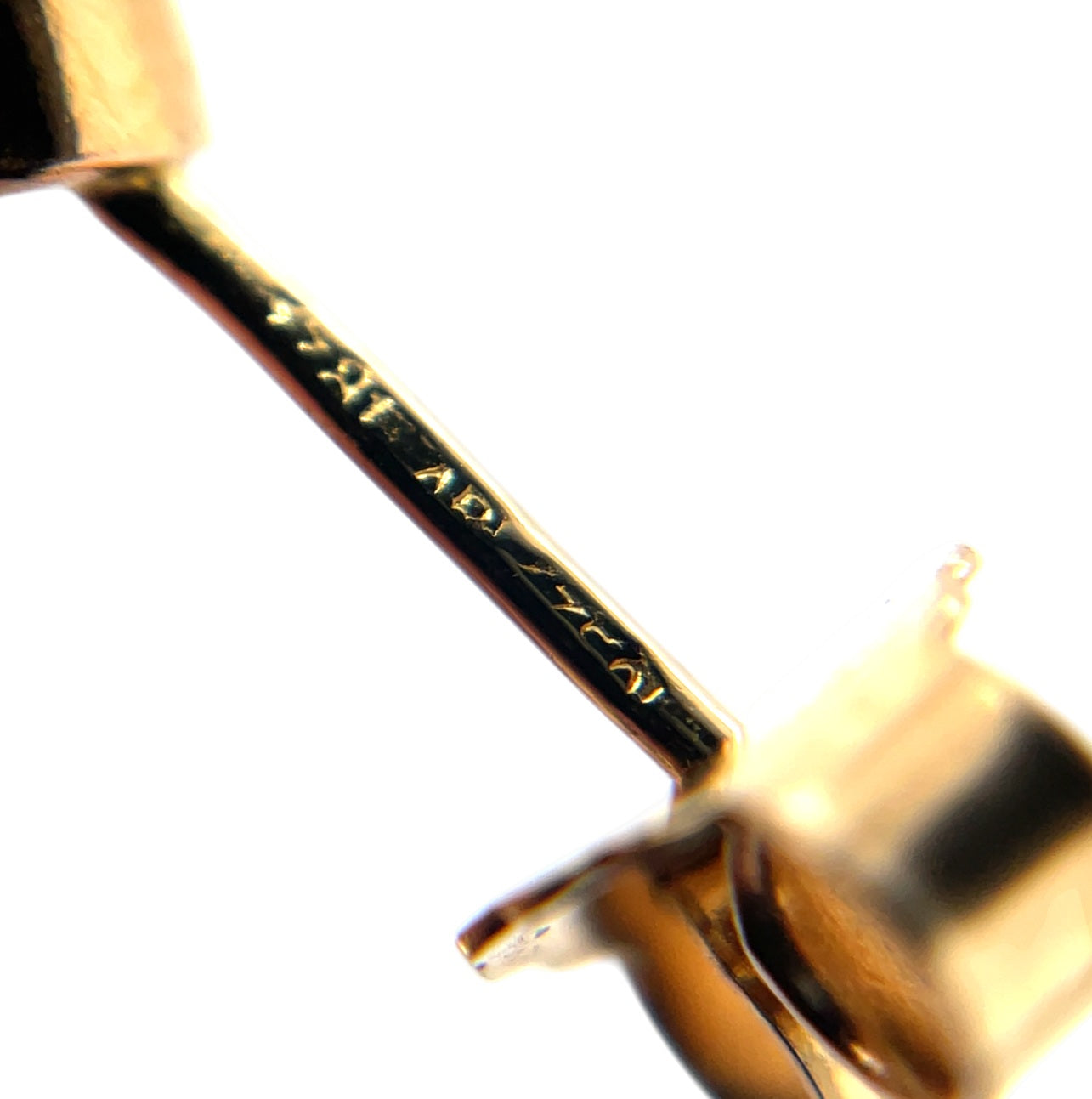 18ct Three Colour Gold Half Hoop Stud Earrings