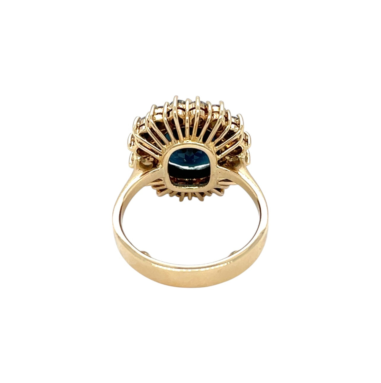 14ct Yellow Gold Sapphire & Diamond Cluster Ring (K)