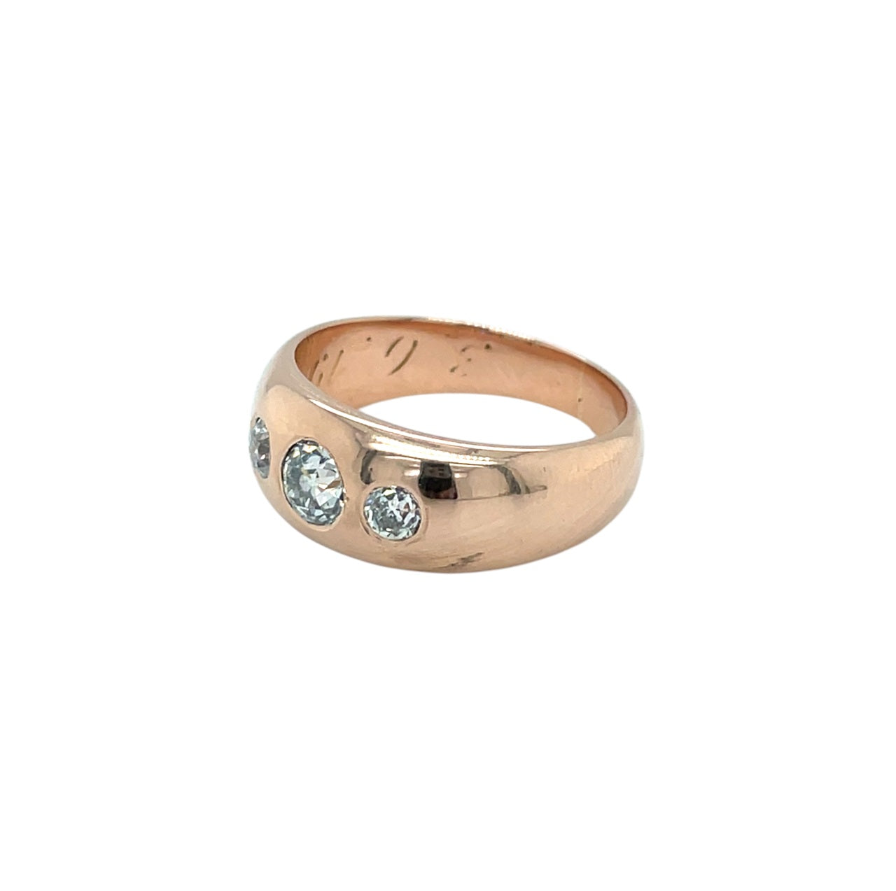 14ct Rose Gold Diamond Gypsy Ring (M1/2)