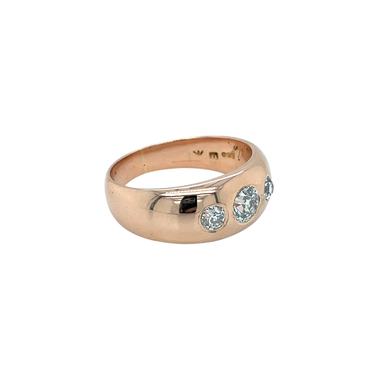 14ct Rose Gold Diamond Gypsy Ring (M1/2)