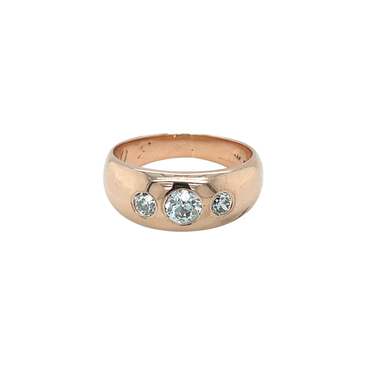 14ct Rose Gold Diamond Gypsy Ring (M1/2)