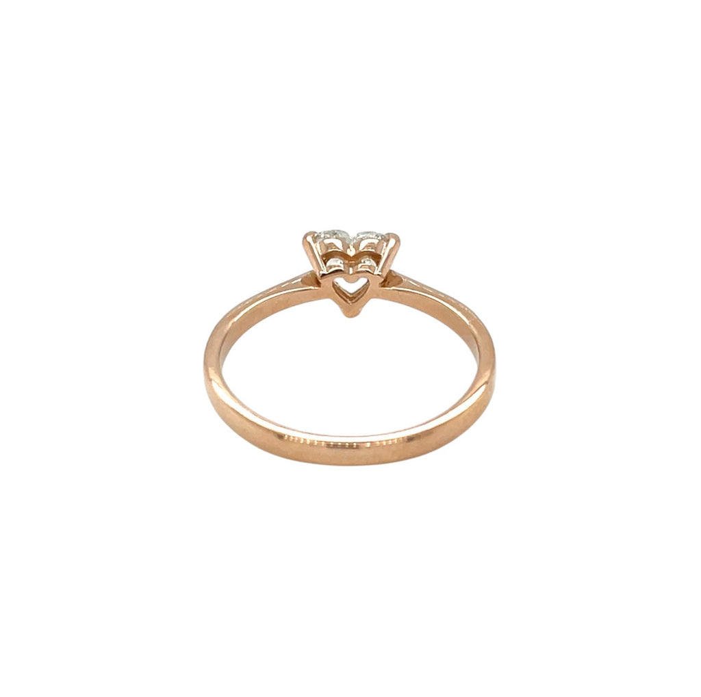 18ct Rose Gold Heart Shaped Diamond Ring (O)