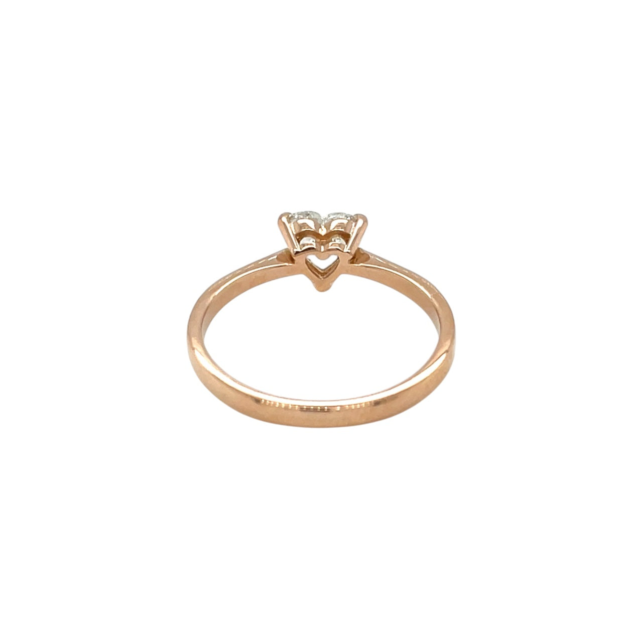 18ct Rose Gold Heart Shaped Diamond Ring (O)