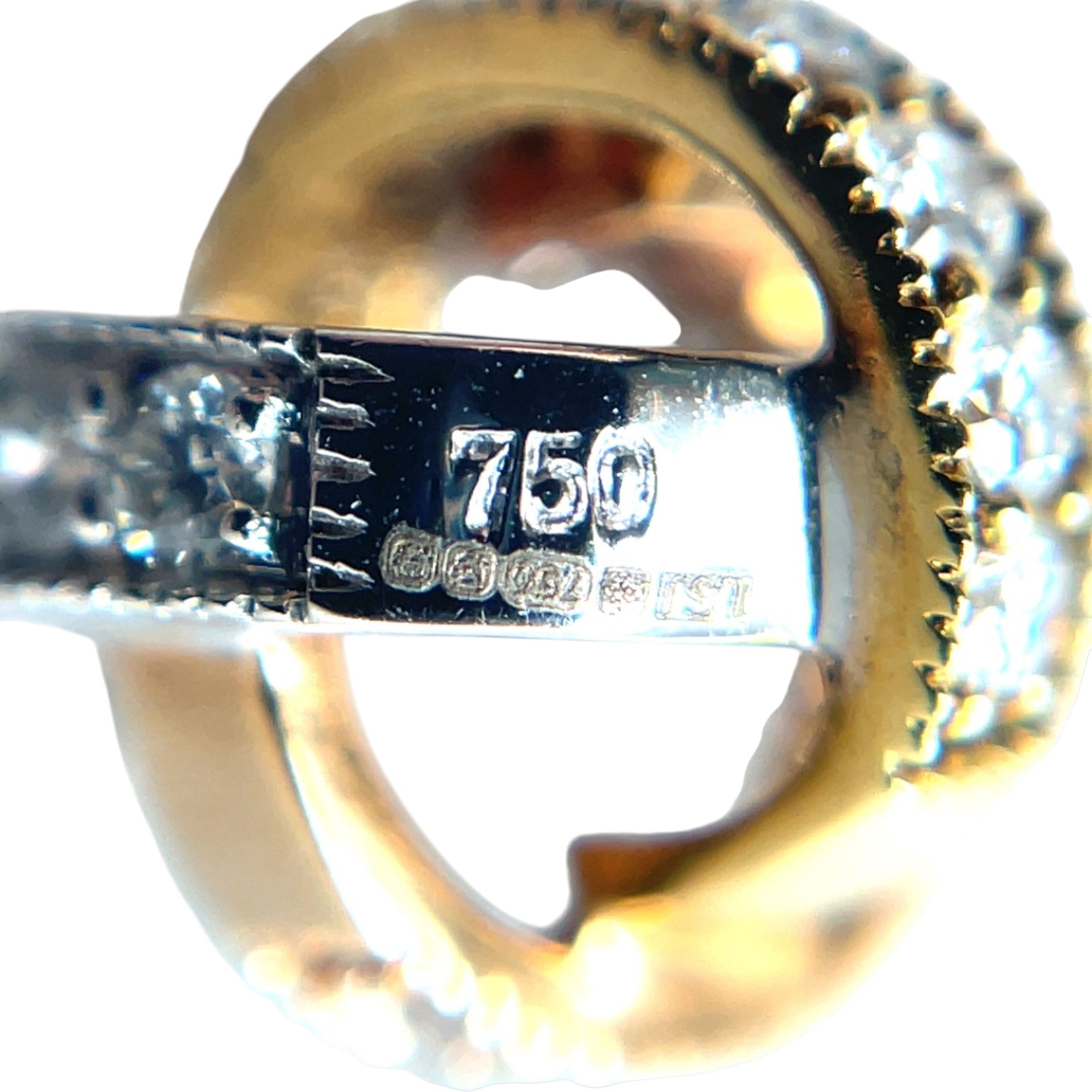 18ct Three-Tone Diamond-Set Knot Pendant & Chain (16-18")