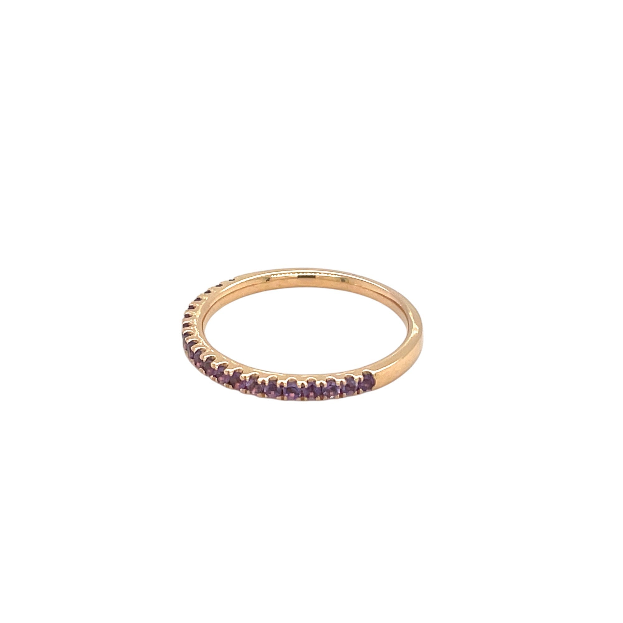 18ct Rose Gold Amethyst Half-Set Eternity Ring (N)