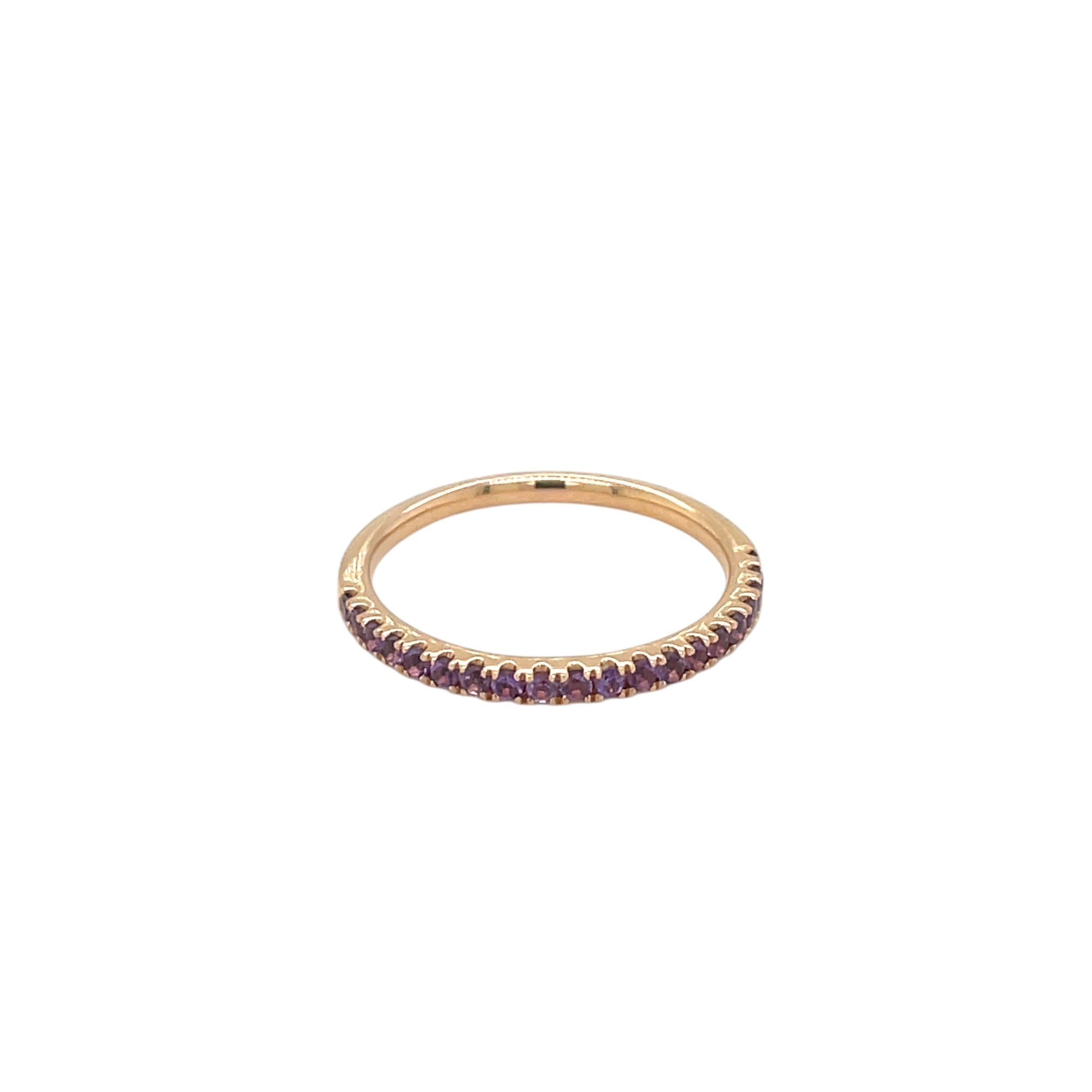 18ct Rose Gold Amethyst Half-Set Eternity Ring (N)
