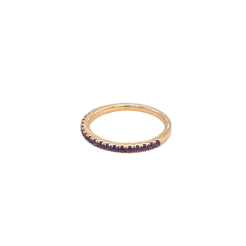 18ct Rose Gold Amethyst Eternity Ring (P)