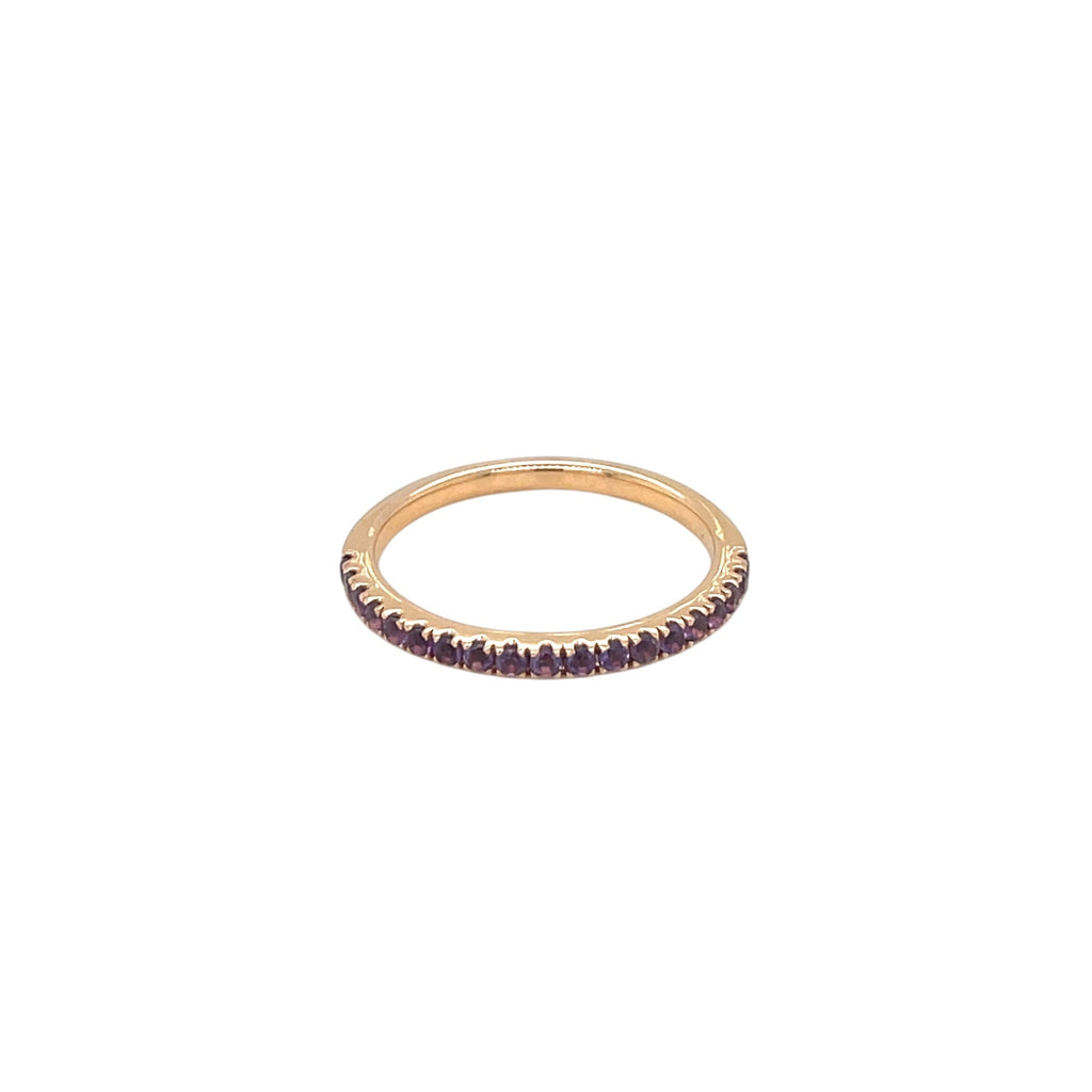 18ct Rose Gold Amethyst Eternity Ring (P)