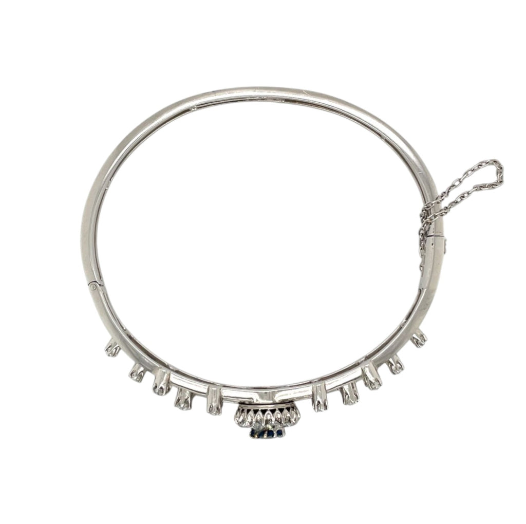 14ct White Gold Sapphire and Diamond Bangle